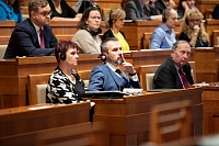 A v neposlední řadě seděli v první řadě a pozorně sledovali i kolegové z "mého" ústavně-právního výboru: Anička Hubáčková, Miroslav Adámek a Jiří Burian.